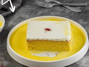 كيك زعفران بالحليب